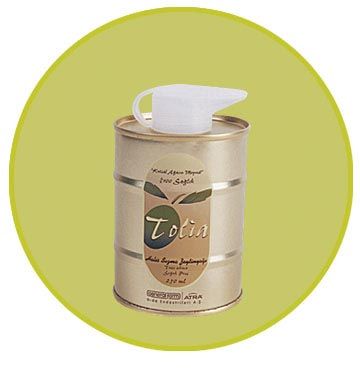 250 ml Gold tin Tolia Extra Virgin olive oil (max 0.8% acidity) 